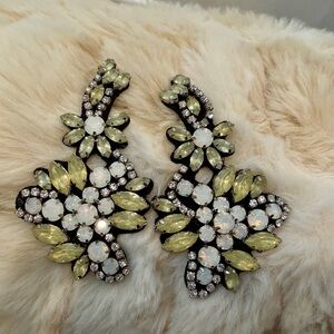J. Crew Crystal Floral Earrings in Yellow and White